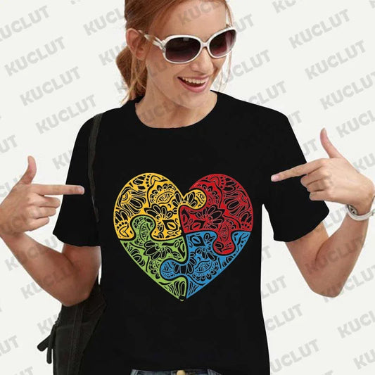 Autism Accept Love Shirt for Women Neurodiversity T-shirts Autism Awareness Tshirt Everyone Communicate Differently Tee Y2k Tops