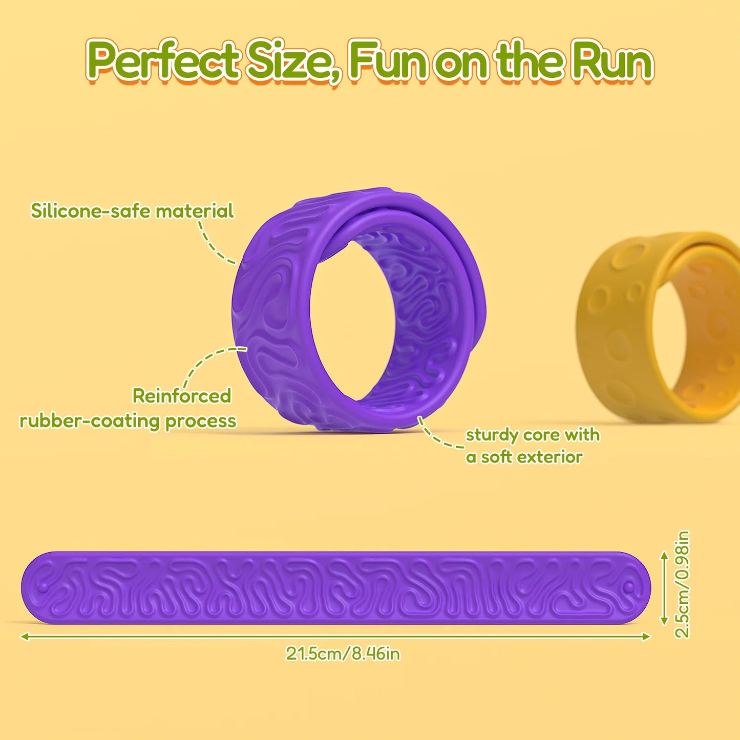 6 Pcs  Silicone Sensory Toys For Kids Autism Calming Sensory Toy Fidget Toys Slap Bracelets Textured For Special Needs Fidgets