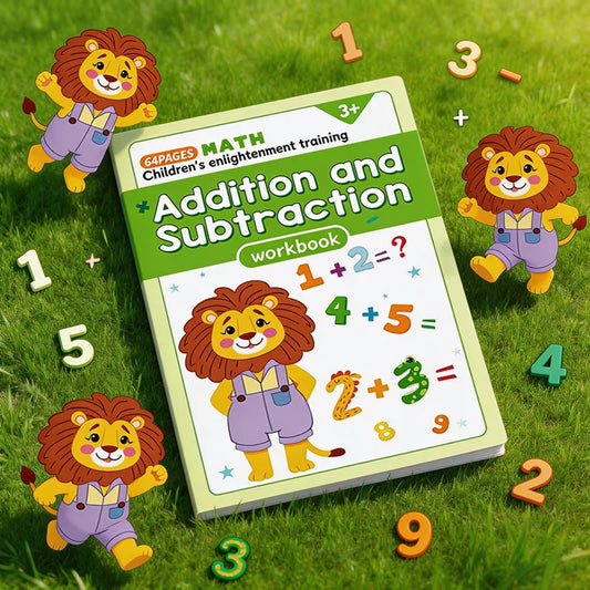 Addition Subtraction Within 10, Children's Math Workbook 64 Pages, Mental Arithmetic Fun Math Interactive Exercises Problem Book