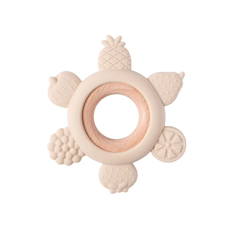 1pc Silicone Teether Food Grade Baby 0-12 Toys Teething Ring Sensory Toys for Toddlers Silicone Animal Soothing Toys Accessories