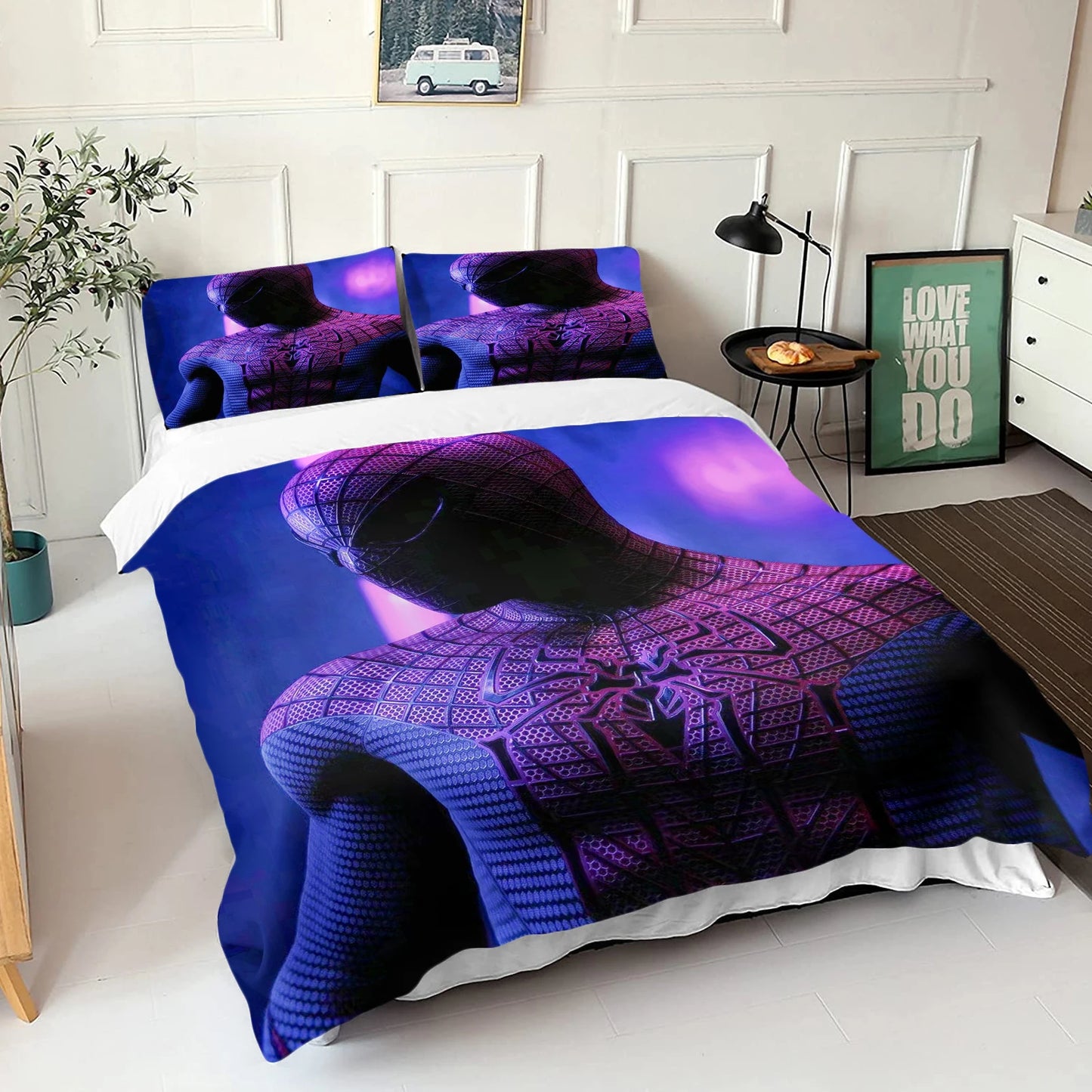 Marvel Super Hero Duvet Cover, 3D Printing, Cartoon Quilt, Spiderman, Kids Bedding, Gift for Boys, Children, Grade A Cloth