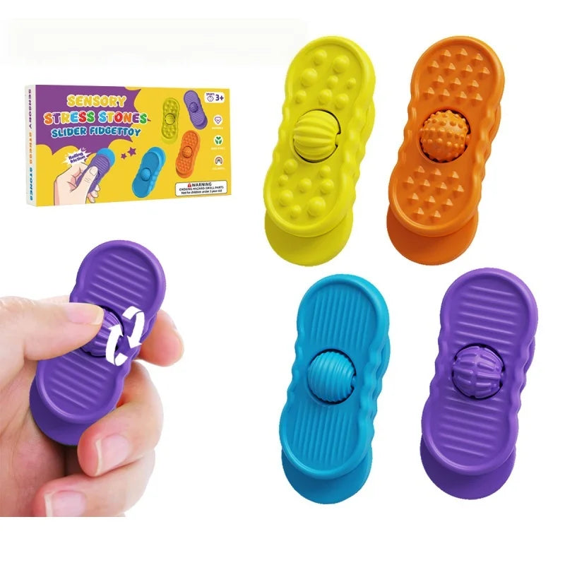 4pcs Sensory Fidget Toy Kids Adults Silicone Calming Figette Toy For ADHD Autism Pressure Reducing Plate Office Gifts