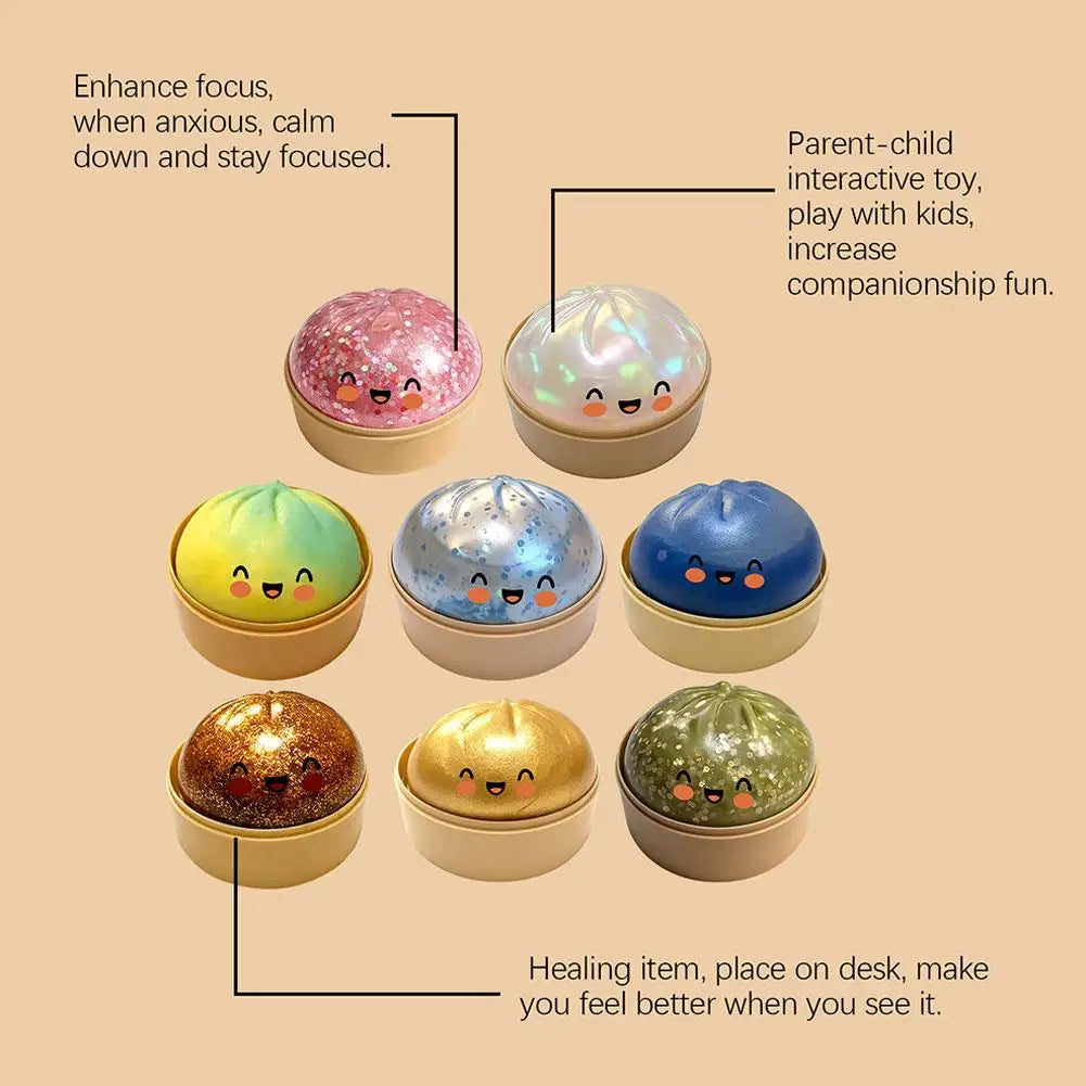 Cute Rainbow Dumpling Squishies Soft Slow Rebound Sensory Squeeze Toy Relief Anxiety For ADHD Autism Fidget Stress Ball