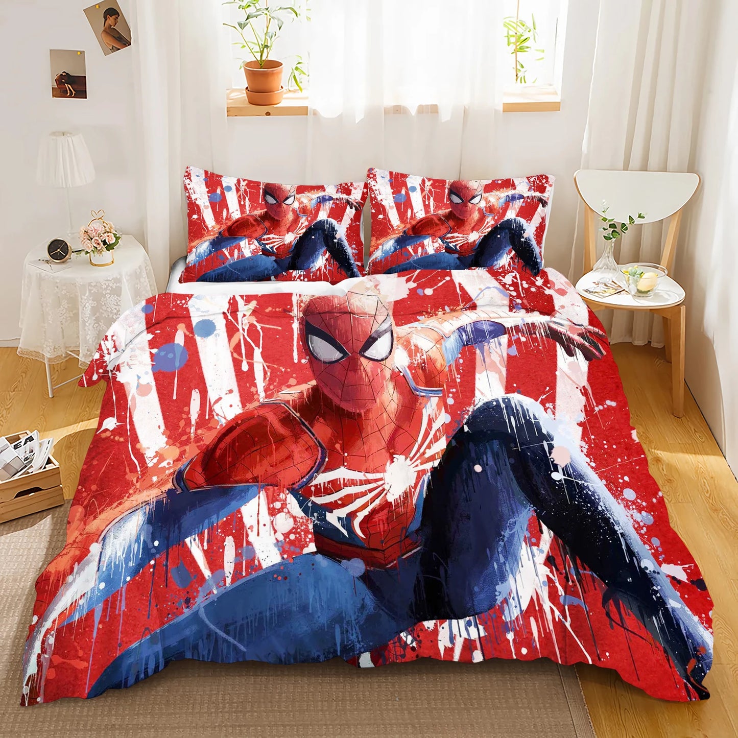 Spider-man Duvet Cover Bedding Marvel Quilt Sets Digital Printing Cartoon Kids Bed Set Pillowcase For Boy Adult Gift