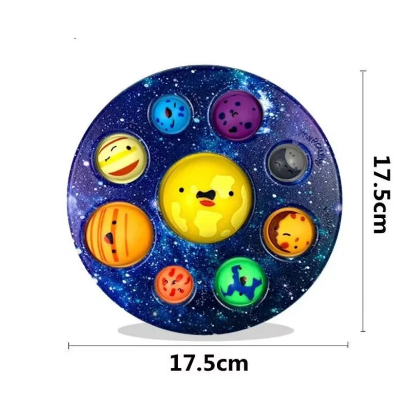 Eight Planets Dimple Push Bubble Fidget Toys Baby Sensory Autism Needs Squishy Stress Reliever Toys For Kids For Children Gift