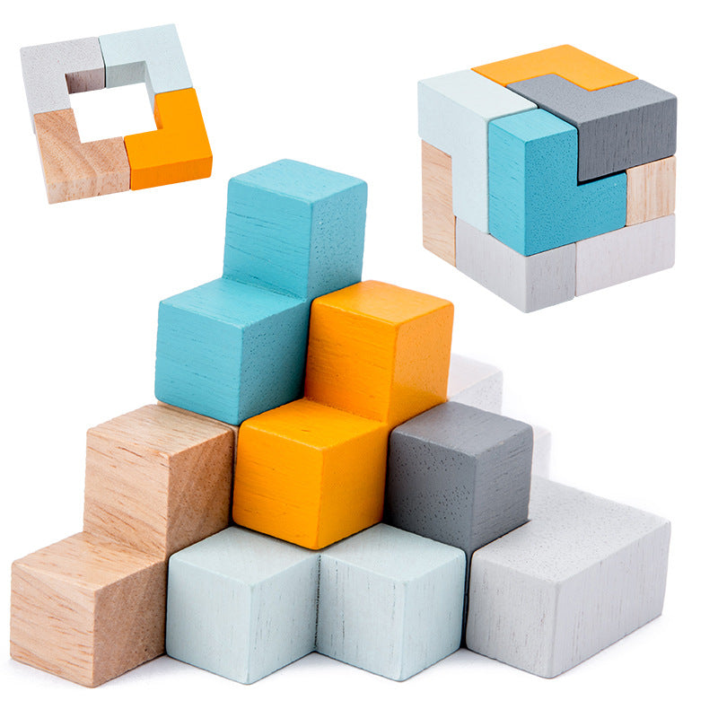 Children's Educational Travel Iron Box Rubik's Cube Puzzle Building Block Gyro Baby Early Education Cognitive Boy And Girl Toys