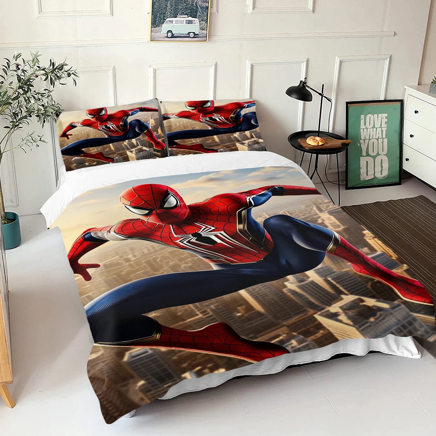 Marvel Super Hero Duvet Cover, 3D Printing, Cartoon Quilt, Spiderman, Kids Bedding, Gift for Boys, Children, Grade A Cloth