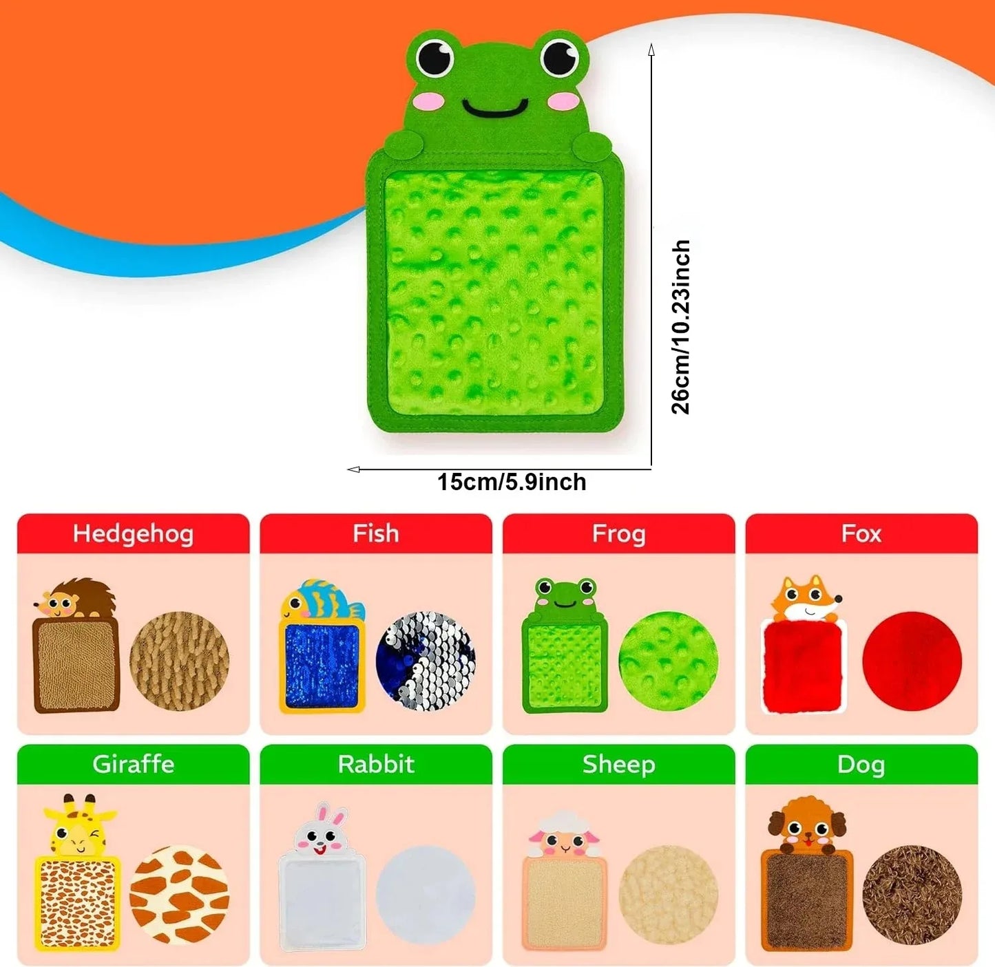 8Pcs Cartoon Animal Themed Felt Sensory Mats for Autistic Children Textured Cognition Tile Preschool Developmental Education Toy