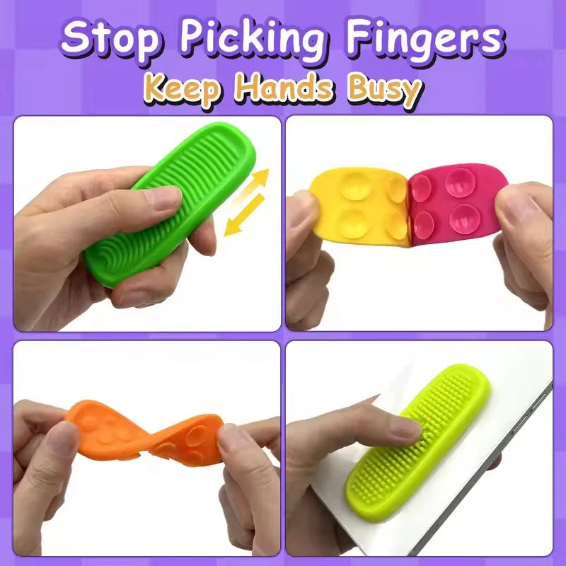 8Pcs Silicone Sensory Strip Fidget Toys Autism Decompression Calming Fidgeting For Adults Stress Desk Anxiety Relief Sensory Toy