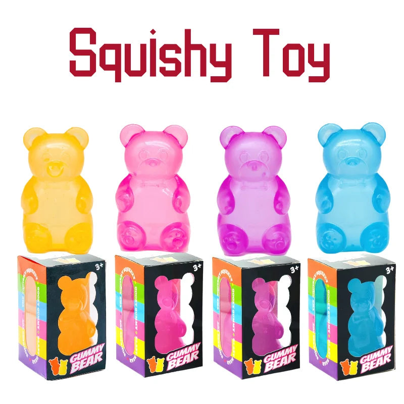 Multicolor Bear Cute  Maltose  Squeeze Toy  Squishy Toys Soft Simulated Transparent Slow-rebound Decompression  For Autism Toy