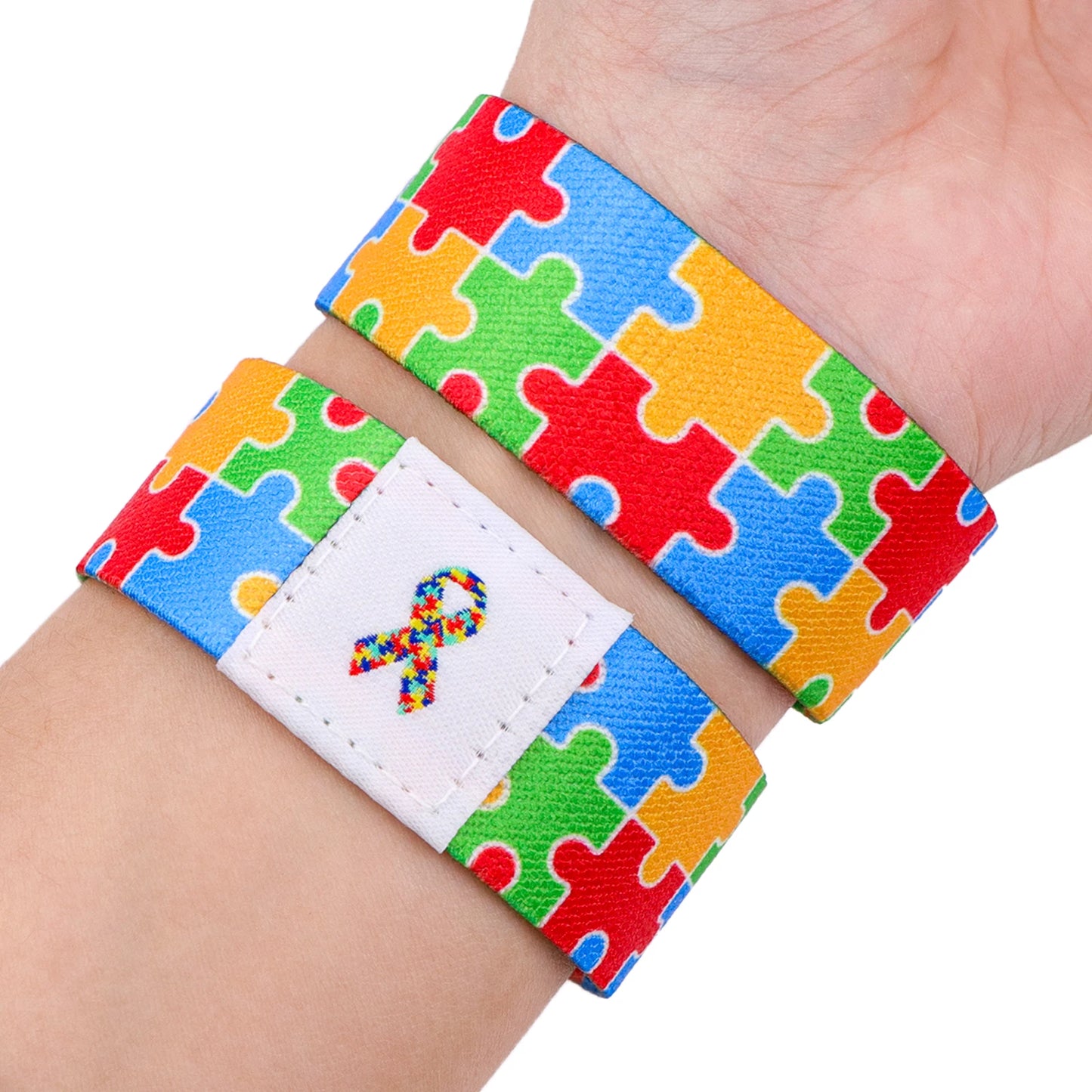 Autism Awareness Puzzle Men Women Stretch Wristband Bracelet Colorful Wide Band Bangles Armband Fashion Accessories Gifts