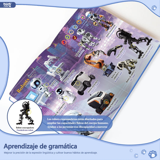 Bilingual Audio Book – Spanish + English Children's Interactive Book Toys for Children with Autism  Interactive Learning Book 0+