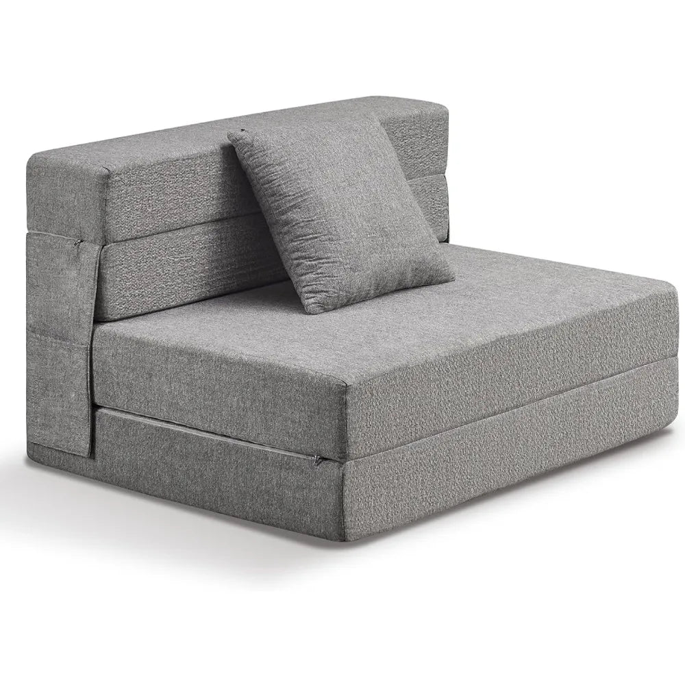 Folding Sofa Bed,6 inch Memory Foam Couch, Convertible Sleeper Chair Floor Mattress CouchPillow & Washable Cover for Living Room