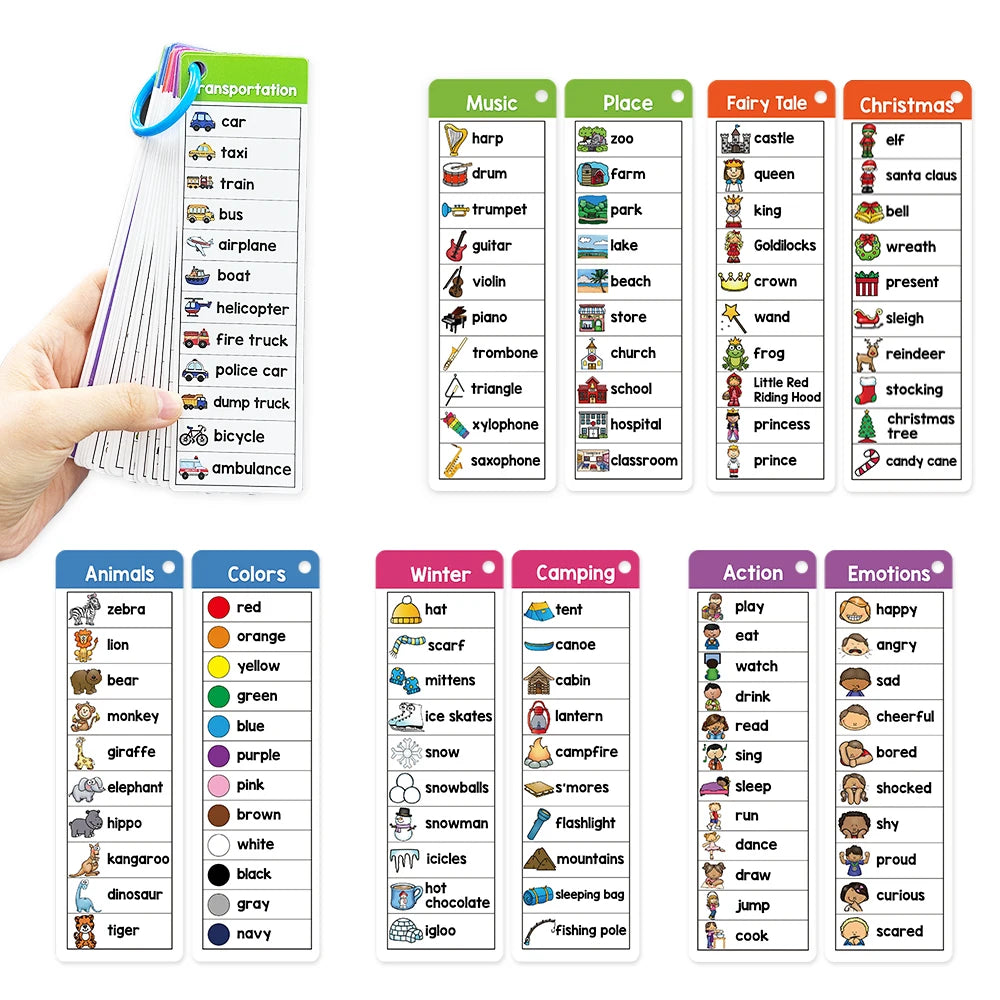 English Writing Words Lists Cards ESL Teaching Materials Sight Words Vocabulary Building Autism Learning Toys Montessori