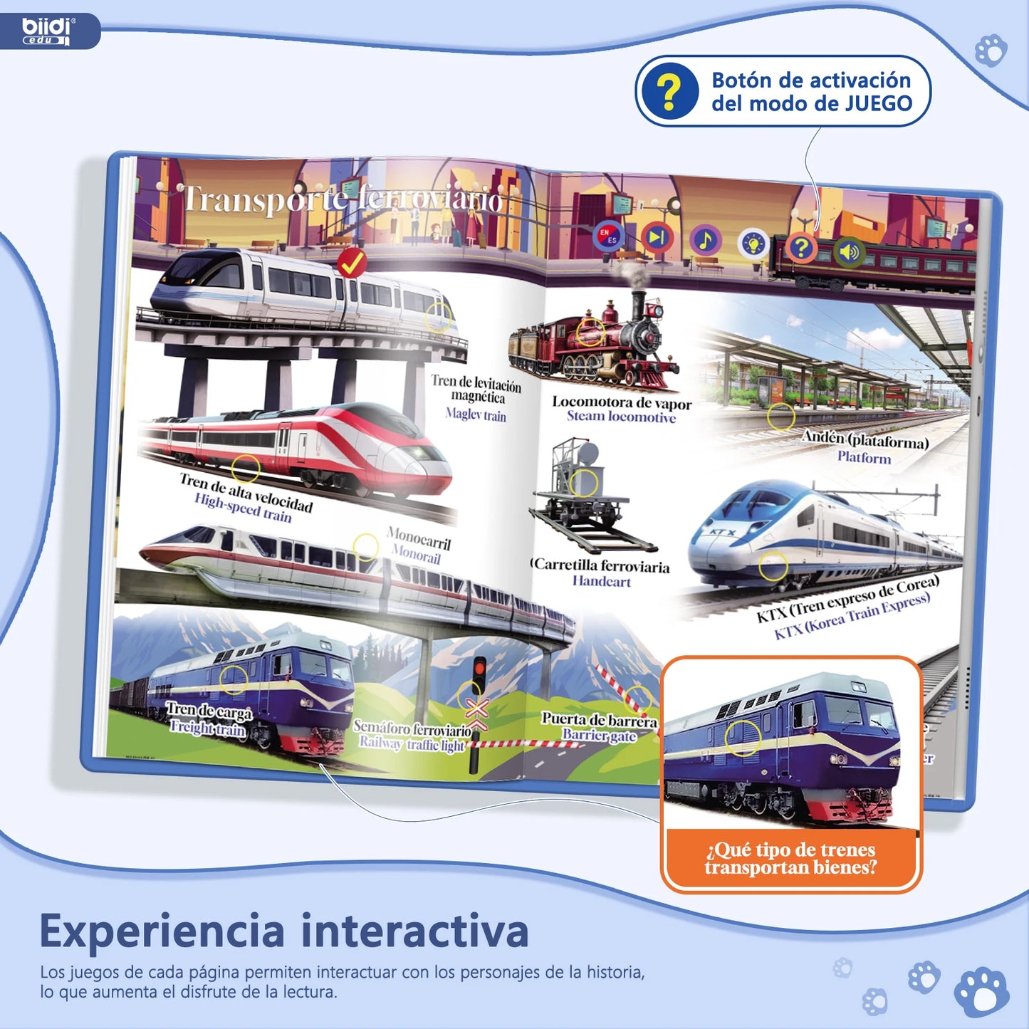 Bilingual Audio Book – Spanish + English Children's Interactive Book Toys for Children with Autism  Interactive Learning Book 0+