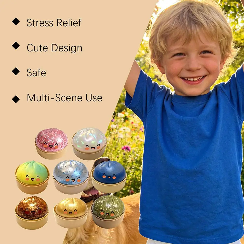 Cute Rainbow Dumpling Squishies Soft Slow Rebound Sensory Squeeze Toy Relief Anxiety For ADHD Autism Fidget Stress Ball