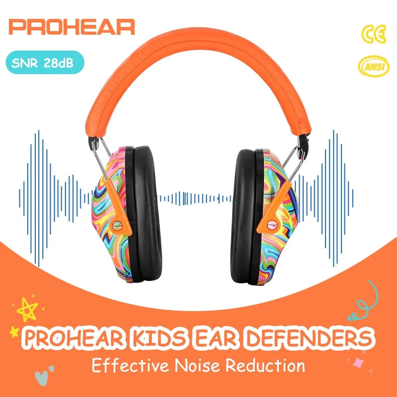 PROHEAR Kid Hearing Protectors Safety Noise Earmuffs for Children Autism Toddlers Reading Sleeping Adjustable NNR 25dB Ear Muff