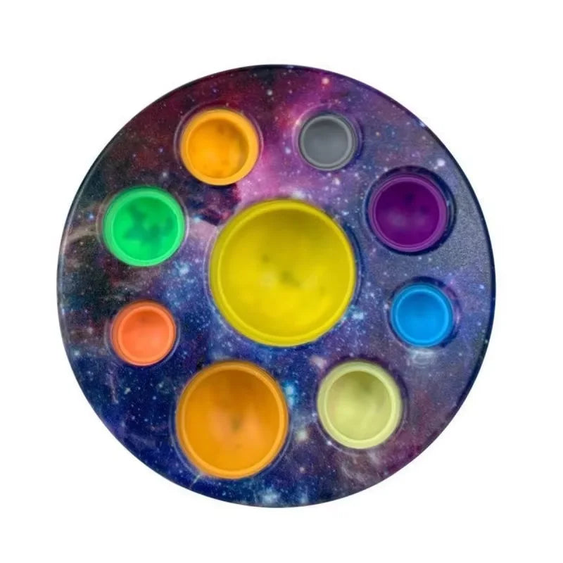 Eight Planets Dimple Push Bubble Fidget Toys Baby Sensory Autism Needs Squishy Stress Reliever Toys For Kids For Children Gift