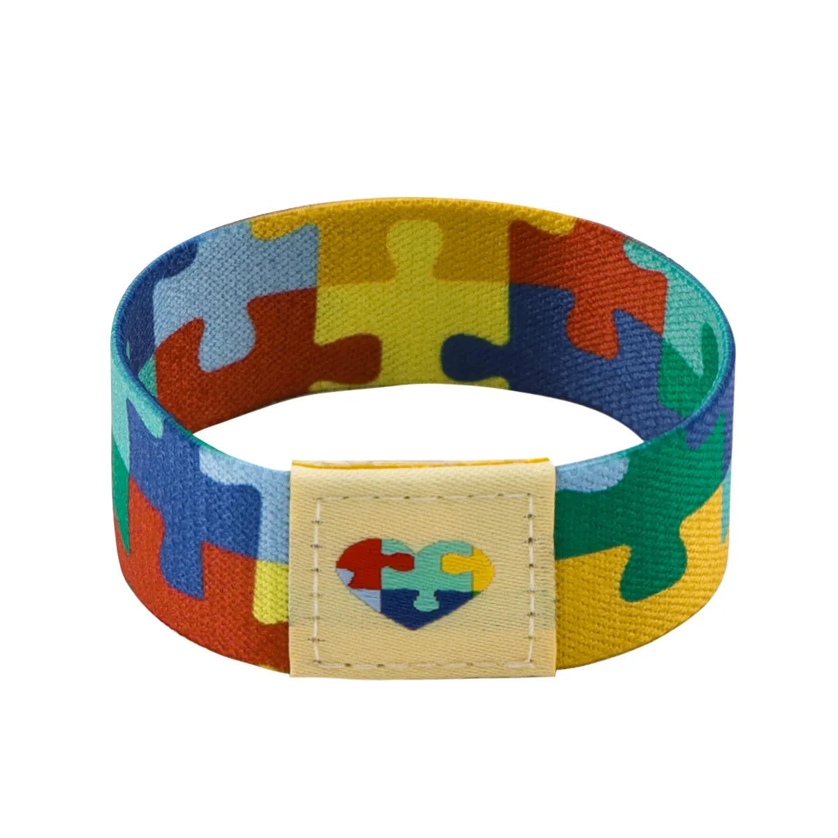 Autism Awareness Puzzle Men Women Stretch Wristband Bracelet Colorful Wide Band Bangles Armband Fashion Accessories Gifts