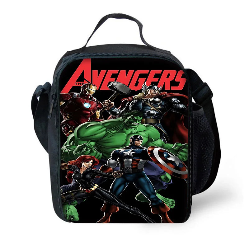 Marvel Cartoon Avengers Child Insulated Large Capacity Bag for Boy Girl Student Outdoor Picnic Resuable Thermal Cooler Lunch Box
