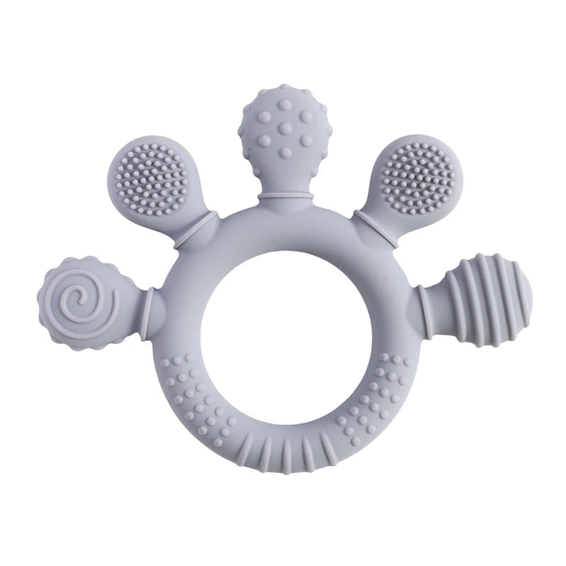 1pc Silicone Teether Food Grade Baby 0-12 Toys Teething Ring Sensory Toys for Toddlers Silicone Animal Soothing Toys Accessories