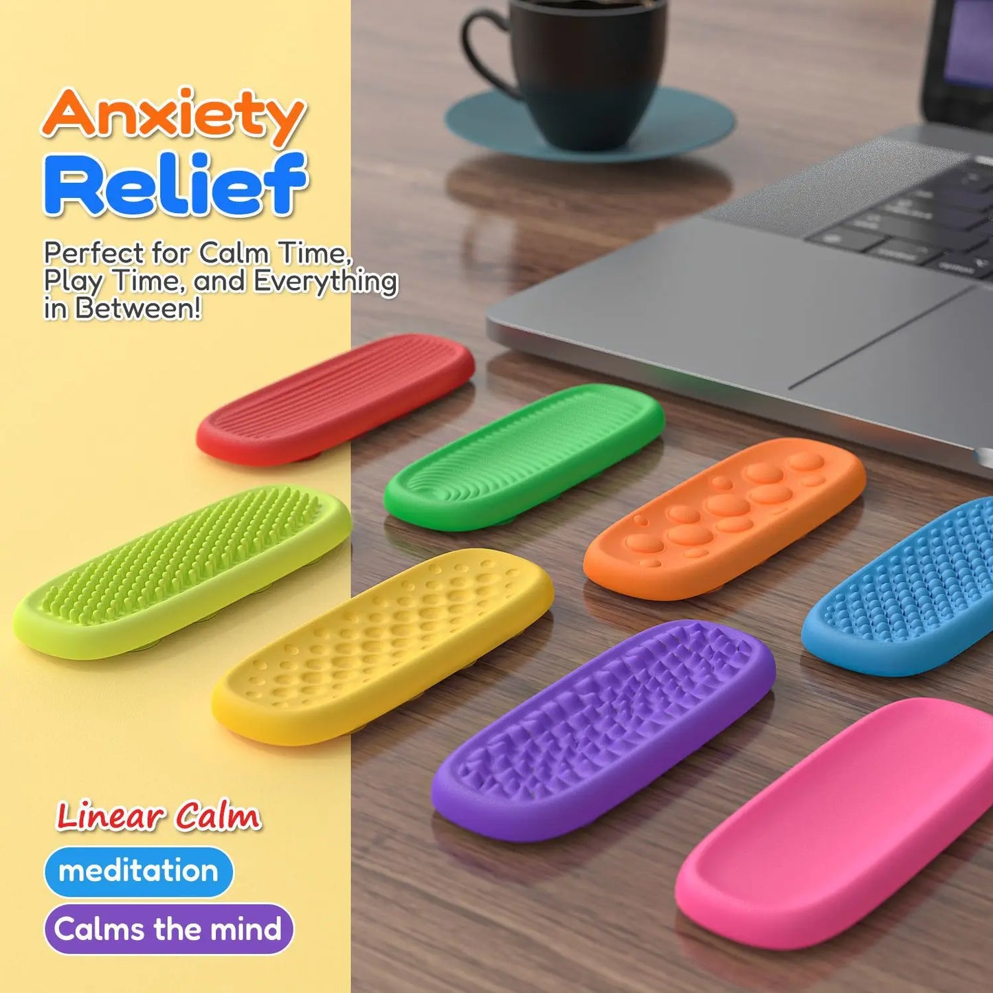 8Pcs Silicone Sensory Strip Fidget Toys Autism Decompression Calming Fidgeting For Adults Stress Desk Anxiety Relief Sensory Toy