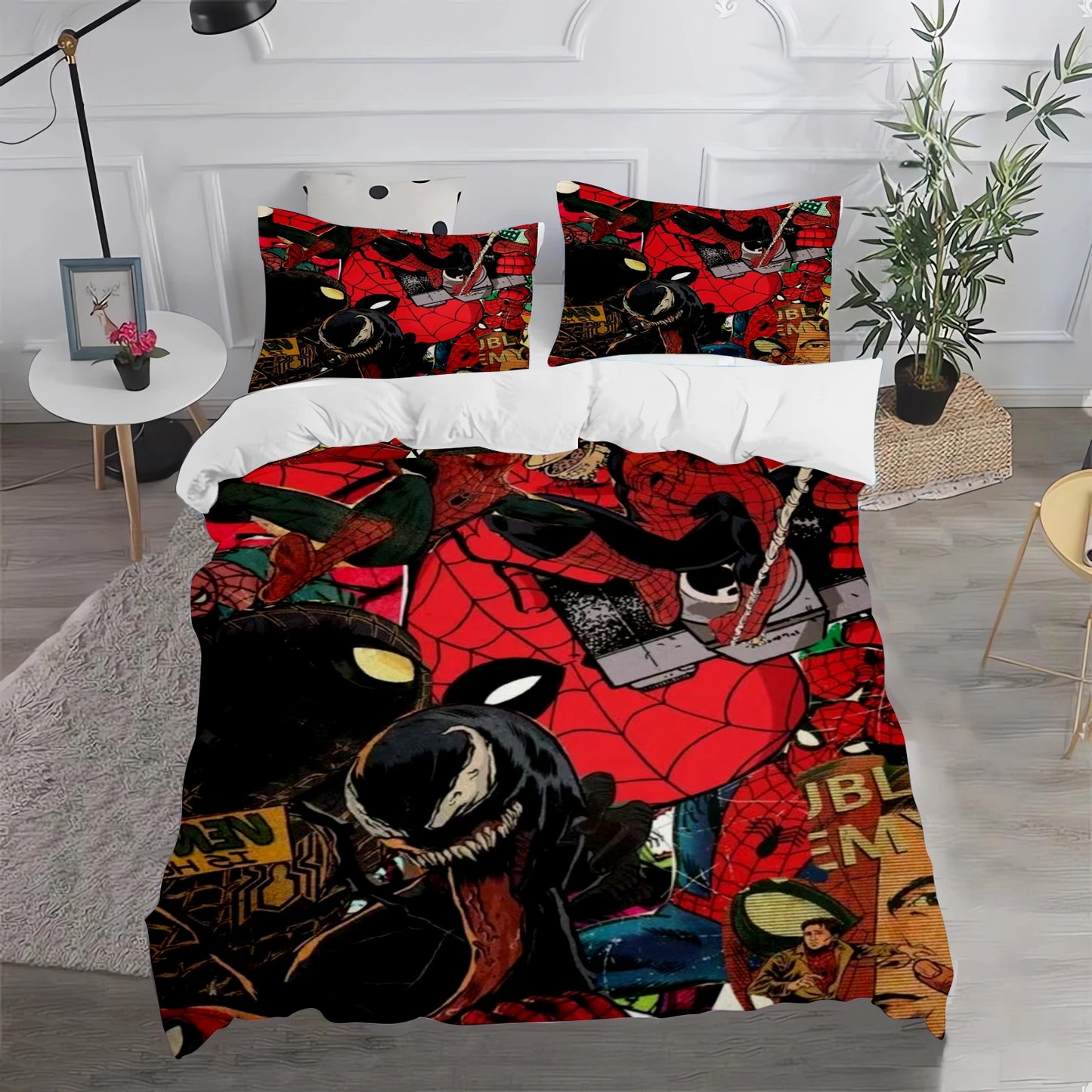 Marvel Super Hero Duvet Cover, 3D Printing, Cartoon Quilt, Spiderman, Kids Bedding, Gift for Boys, Children, Grade A Cloth