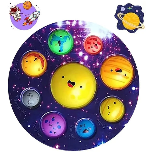 Eight Planets Dimple Push Bubble Fidget Toys Baby Sensory Autism Needs Squishy Stress Reliever Toys For Kids For Children Gift