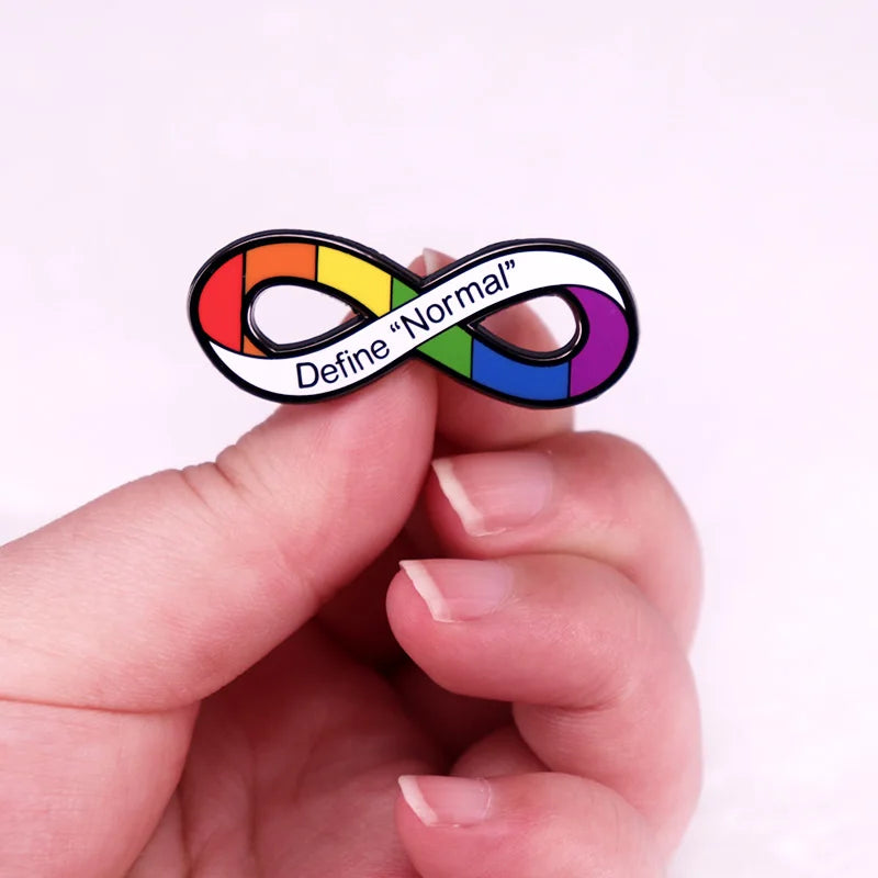 Define normal Autism Pride Infinity Enamel Pin ASD badge brooch jewelry Backpack Decorate