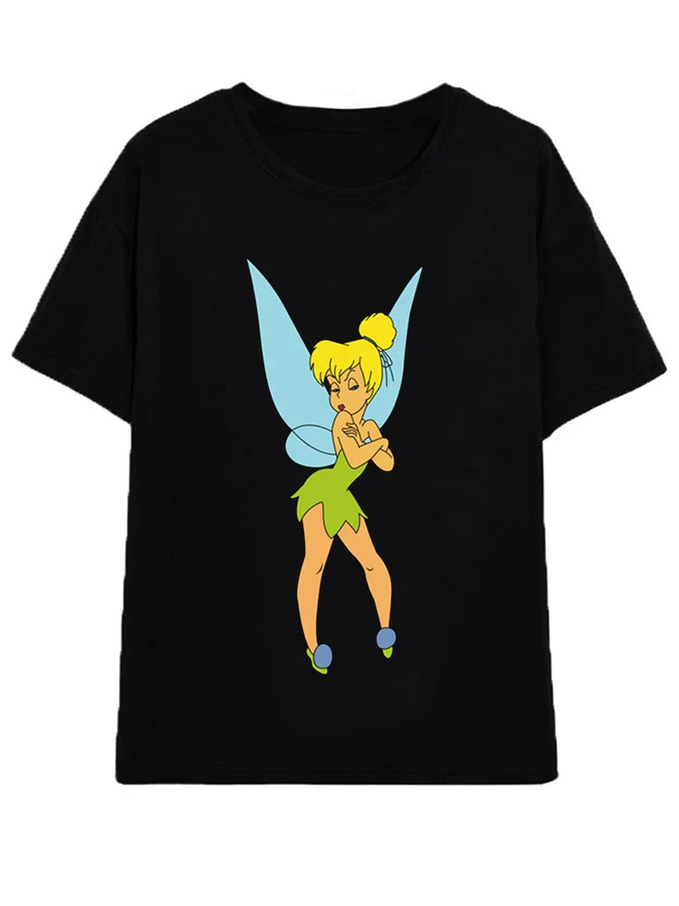 Disney Chic Women Mickey Mouse Donald Duck The Lion King SIMBA Letter Cartoon Print T-Shirt O-Neck Pullover Short Sleeve Tee Top