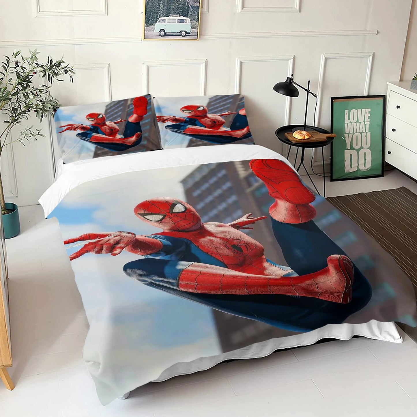 Marvel Super Hero Duvet Cover, 3D Printing, Cartoon Quilt, Spiderman, Kids Bedding, Gift for Boys, Children, Grade A Cloth