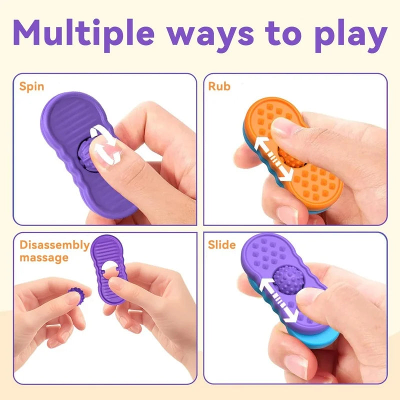 4pcs Sensory Fidget Toy Kids Adults Silicone Calming Figette Toy For ADHD Autism Pressure Reducing Plate Office Gifts