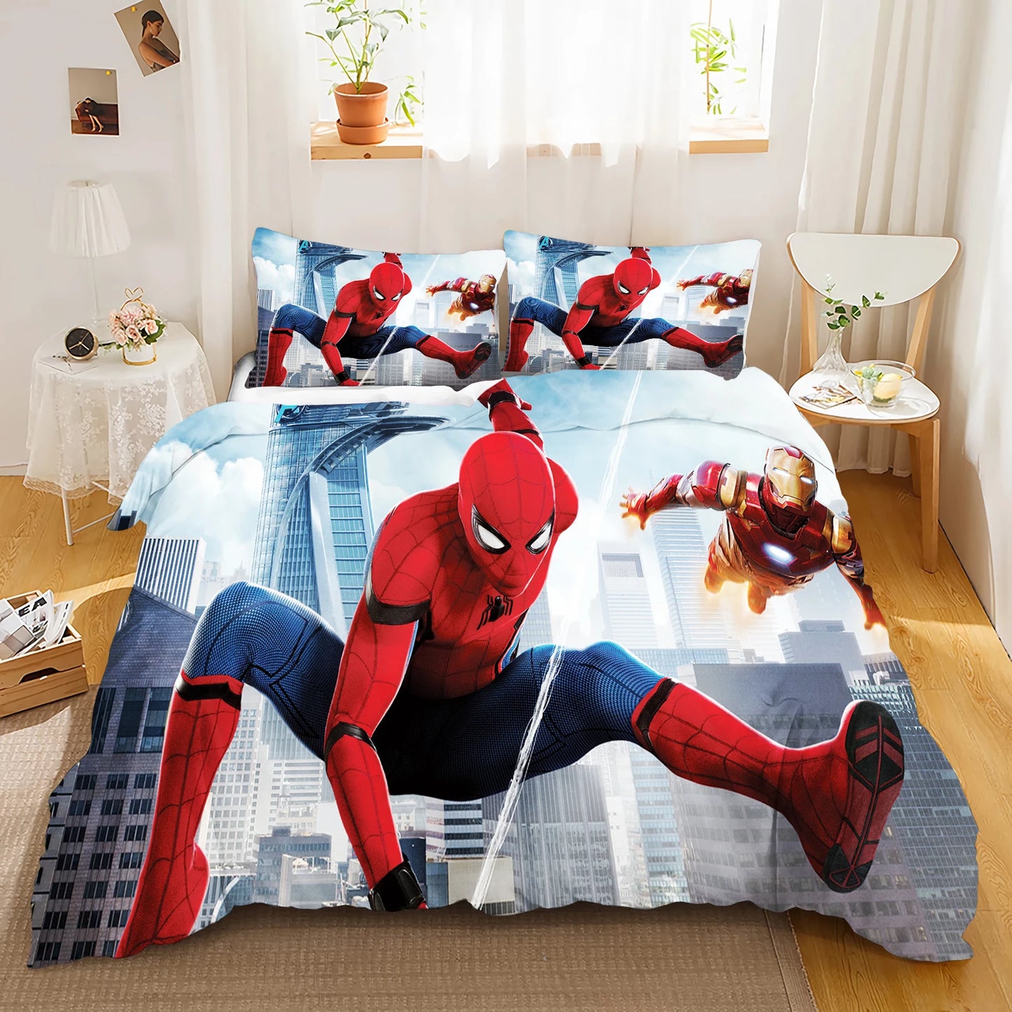 Spider-man Duvet Cover Bedding Marvel Quilt Sets Digital Printing Cartoon Kids Bed Set Pillowcase For Boy Adult Gift