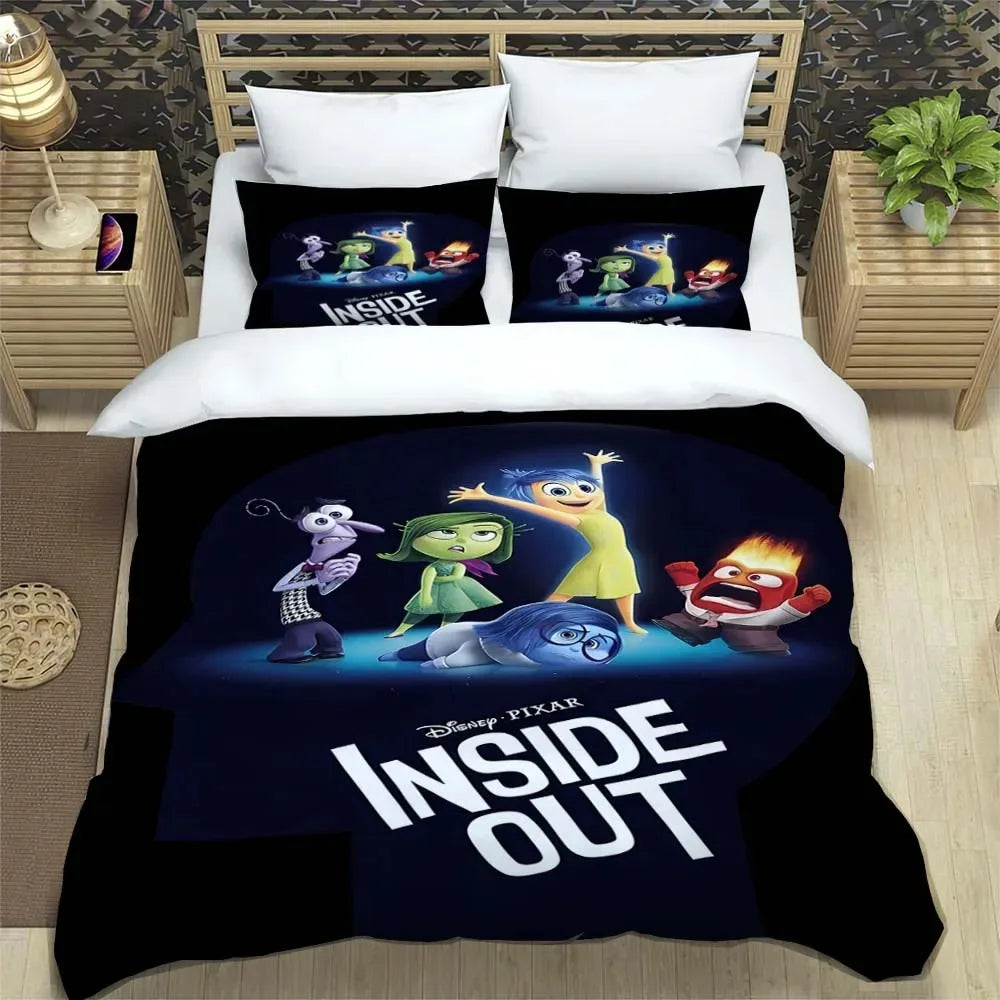 Boy Girl Duvet Cover Cartoon Gift Disney Inside Out Duvet Cover Pillow Cover Bedding Set Furniture Room Bedroom Decor Kit Large