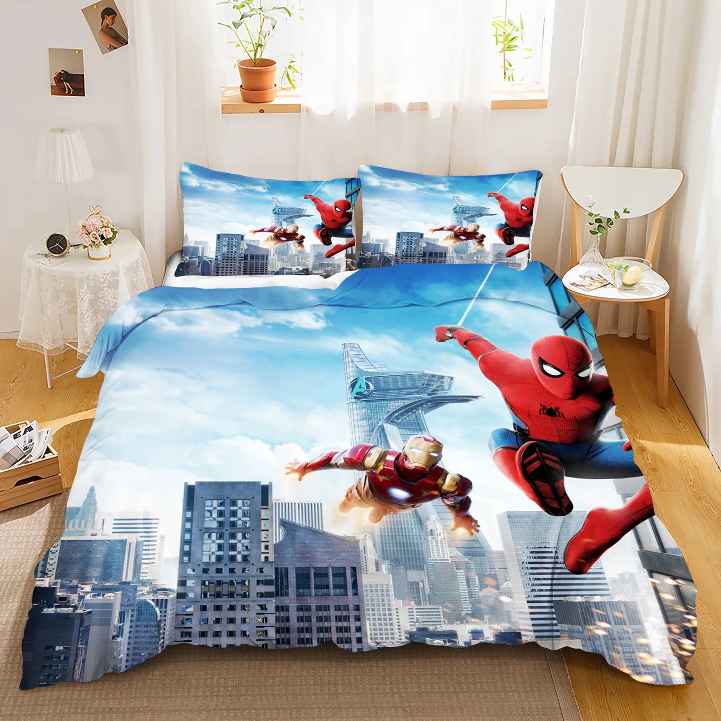 Spider-man Duvet Cover Bedding Marvel Quilt Sets Digital Printing Cartoon Kids Bed Set Pillowcase For Boy Adult Gift