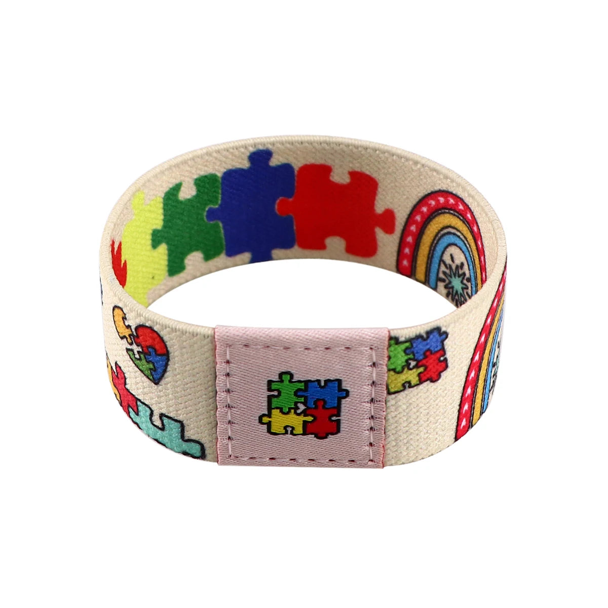 Autism Awareness Puzzle Men Women Stretch Wristband Bracelet Colorful Wide Band Bangles Armband Fashion Accessories Gifts