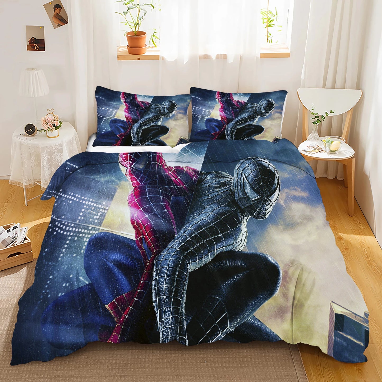 Spider-man Duvet Cover Bedding Marvel Quilt Sets Digital Printing Cartoon Kids Bed Set Pillowcase For Boy Adult Gift