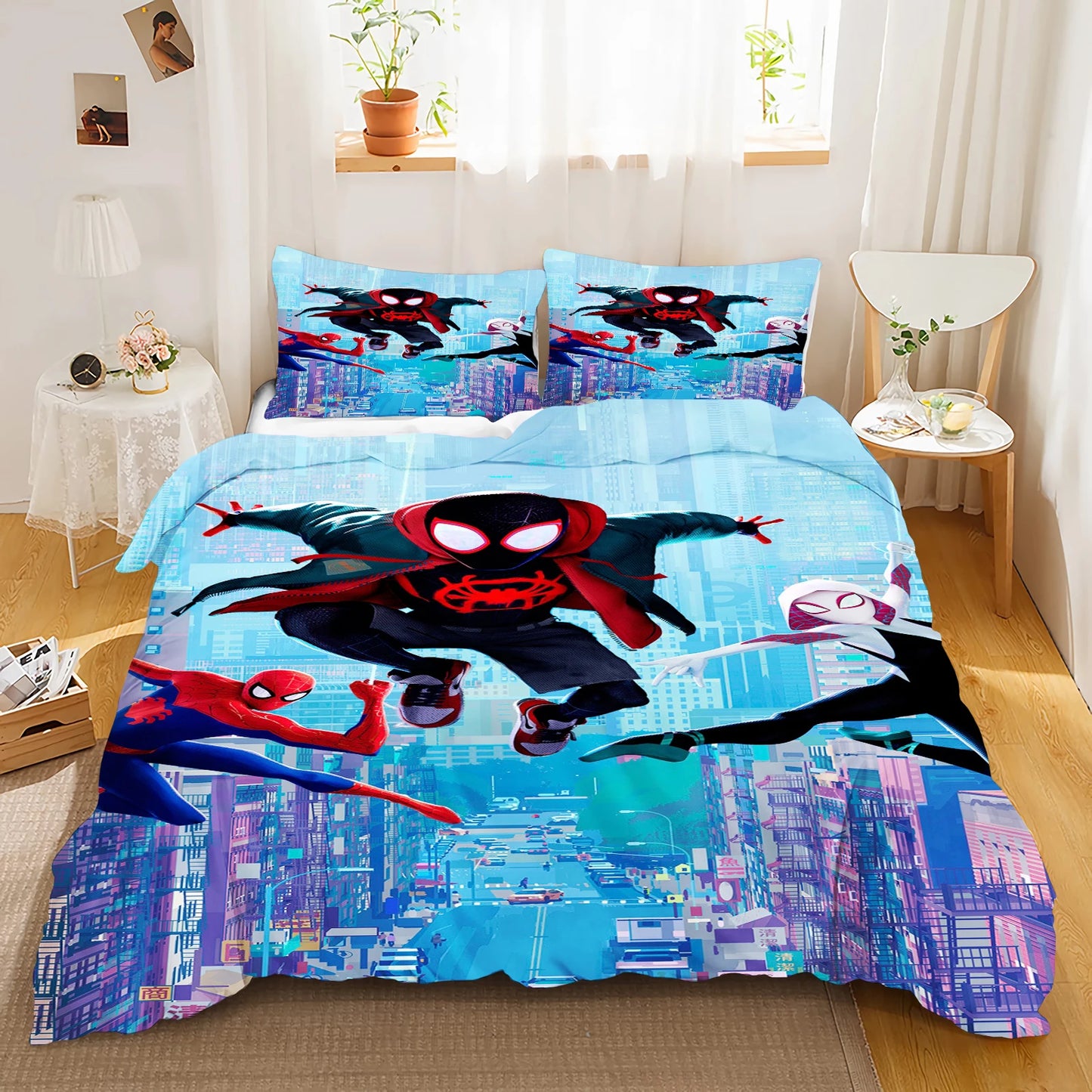 Spider-man Duvet Cover Bedding Marvel Quilt Sets Digital Printing Cartoon Kids Bed Set Pillowcase For Boy Adult Gift