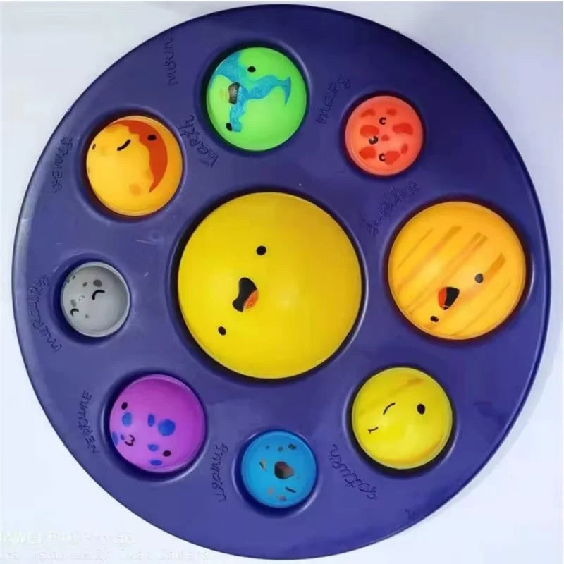Eight Planets Dimple Push Bubble Fidget Toys Baby Sensory Autism Needs Squishy Stress Reliever Toys For Kids For Children Gift