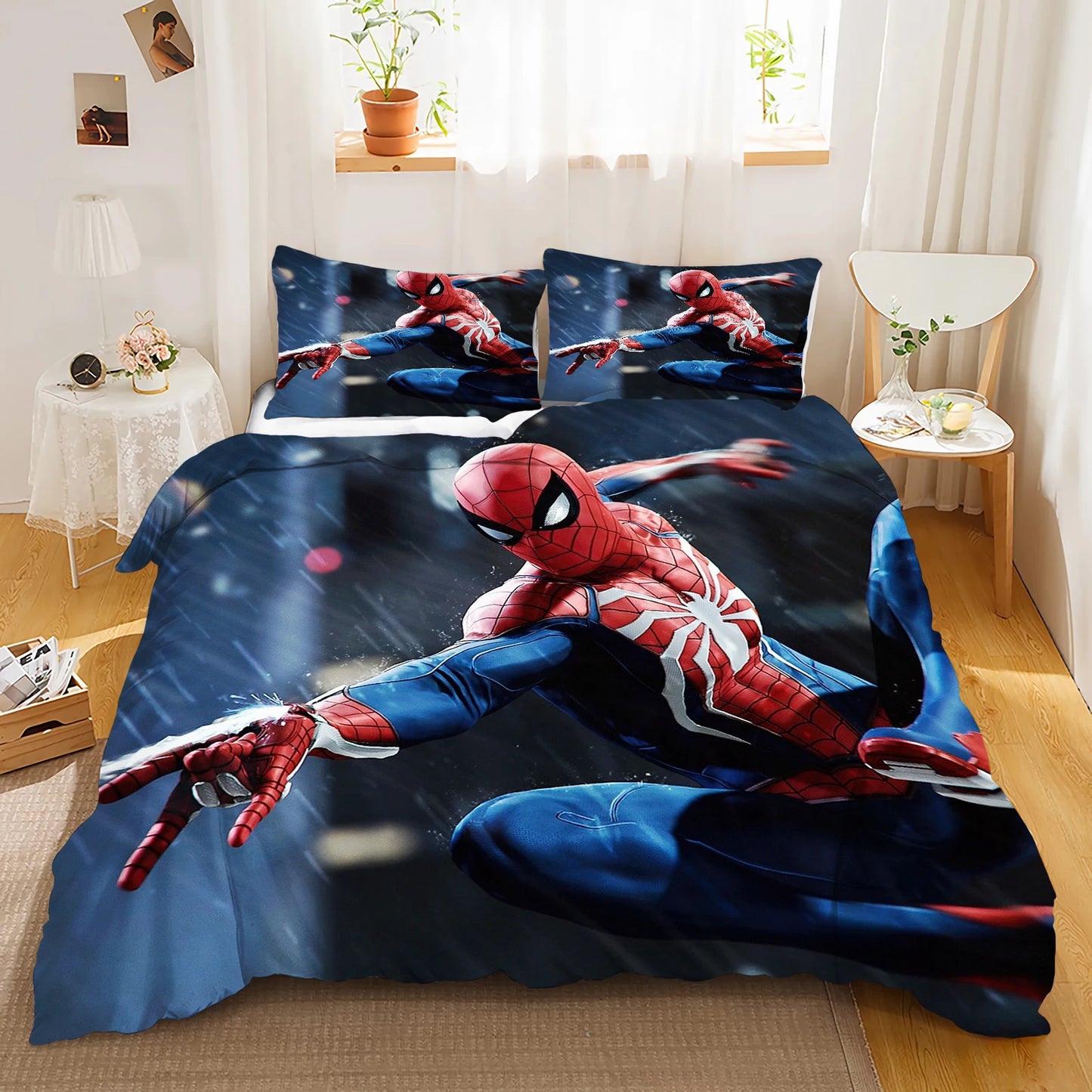 Spider-man Duvet Cover Bedding Marvel Quilt Sets Digital Printing Cartoon Kids Bed Set Pillowcase For Boy Adult Gift