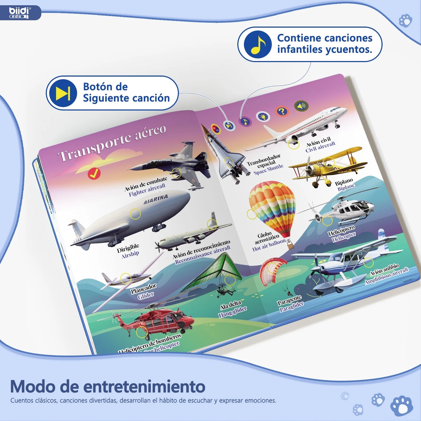 Bilingual Audio Book – Spanish + English Children's Interactive Book Toys for Children with Autism  Interactive Learning Book 0+