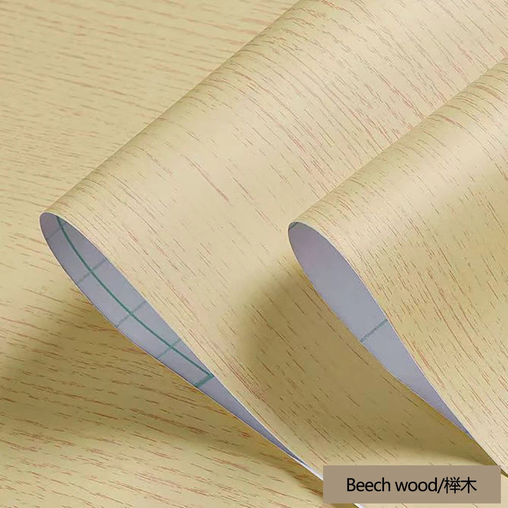 Waterproof Wood Vinyl Wallpaper Self Adhesive wallpapers Doors Cabinet Desktop Modern Furniture Decorative wall Paper