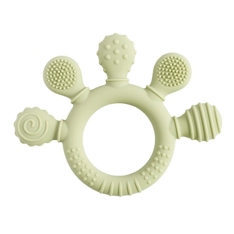 1pc Silicone Teether Food Grade Baby 0-12 Toys Teething Ring Sensory Toys for Toddlers Silicone Animal Soothing Toys Accessories