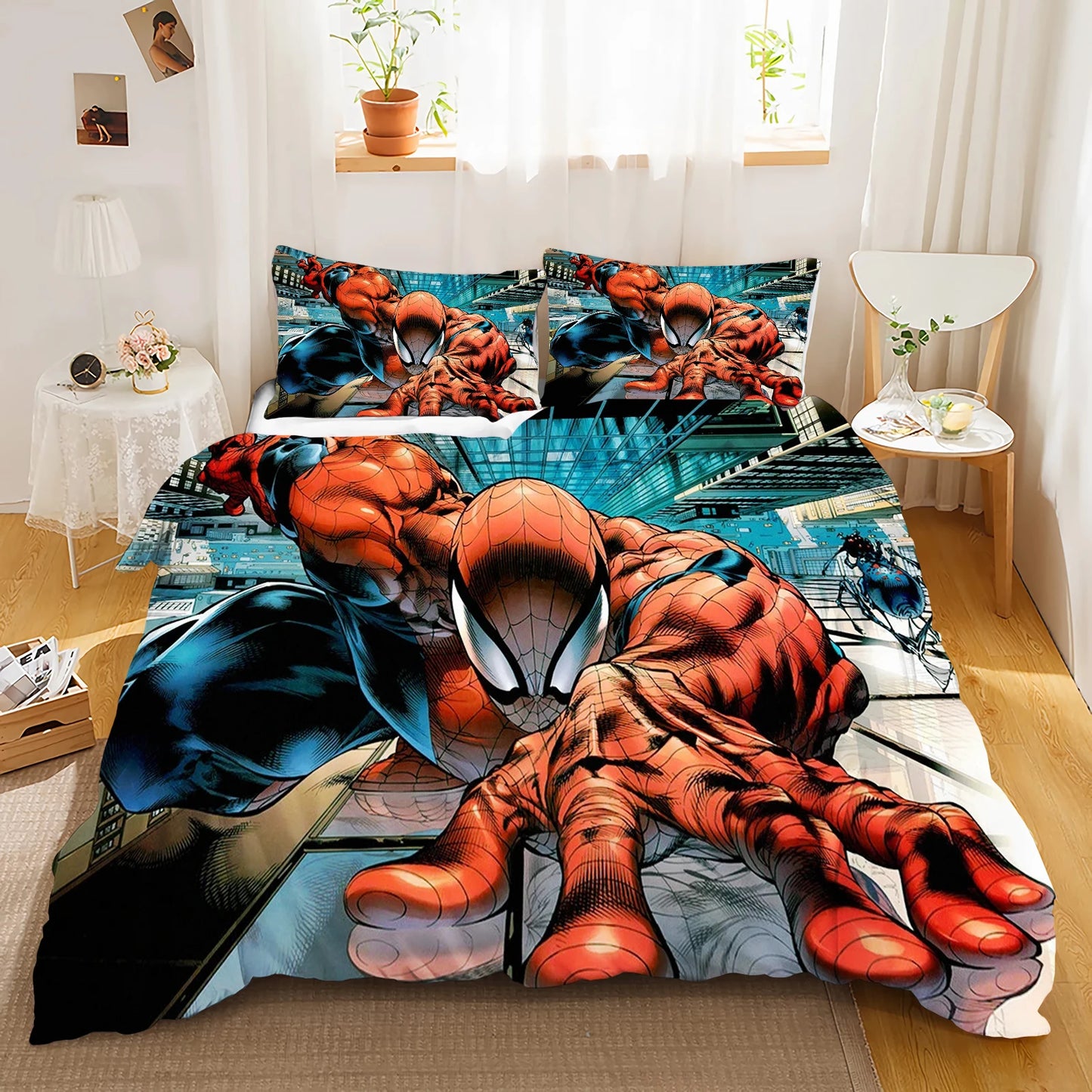 Spider-man Duvet Cover Bedding Marvel Quilt Sets Digital Printing Cartoon Kids Bed Set Pillowcase For Boy Adult Gift