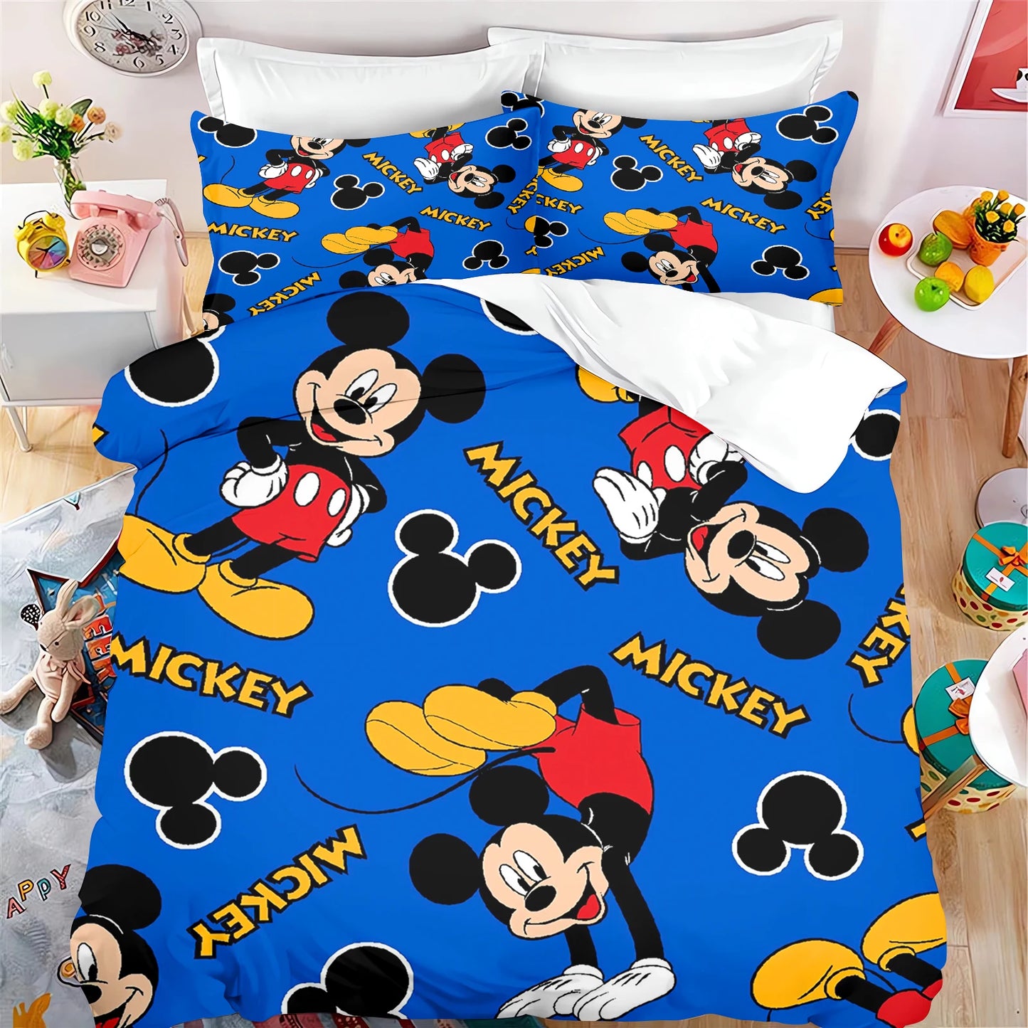 Disney Home Mickey Duvet Cover Forest 100% Polyester Adult Kids Baby Bedroom Gift Anime Model 2/3pcs Bedding Set