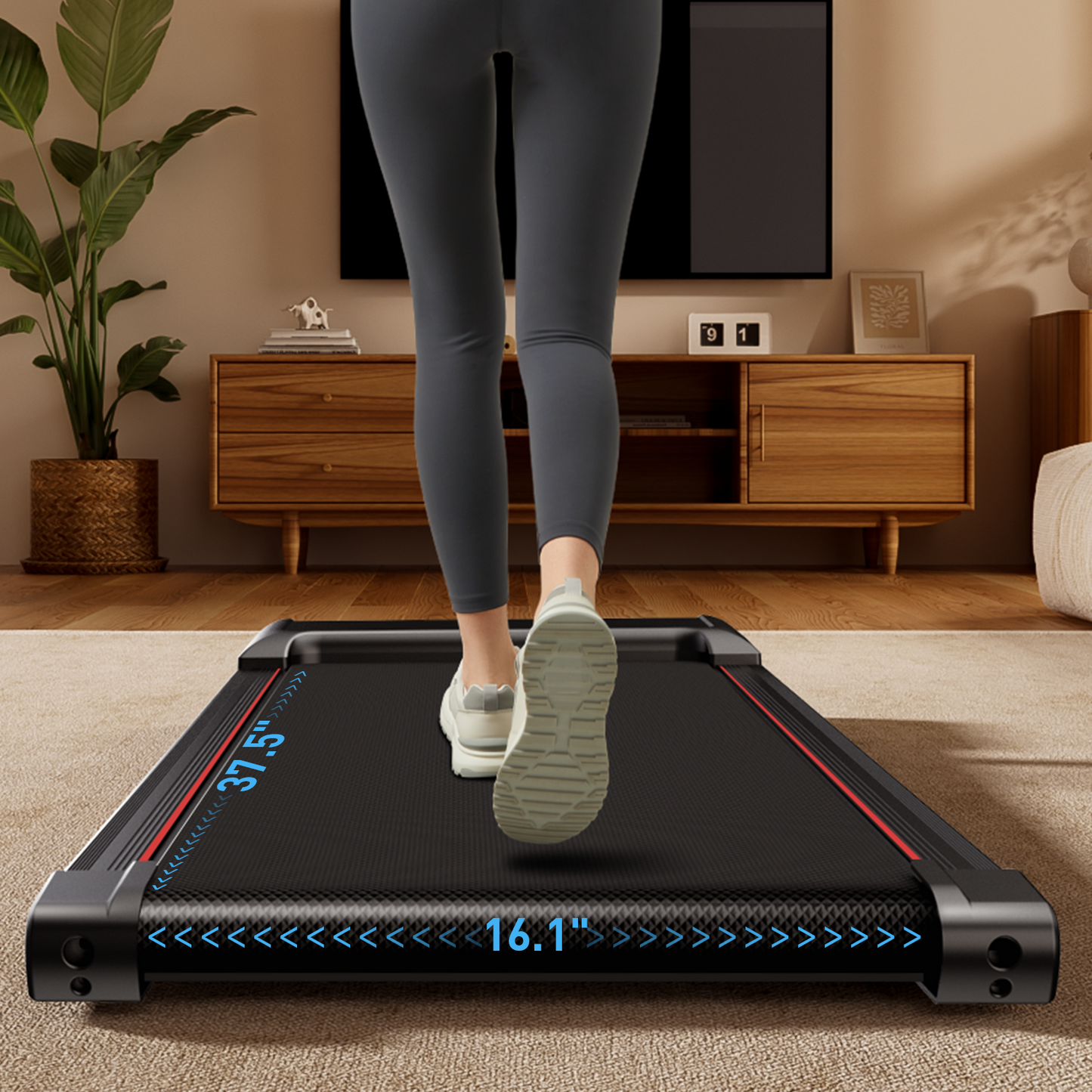 2-in-1 Walking Pad, Under  2.5 HP Ultra Quiet Brushless Motor, 265 LBS Capacity, for Home Exercise Workout
