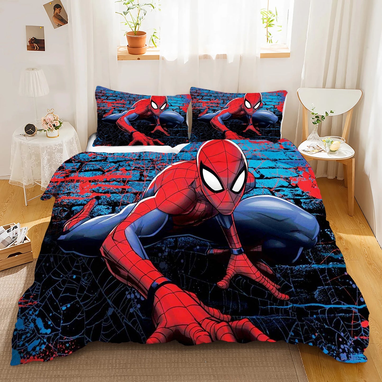 Spider-man Duvet Cover Bedding Marvel Quilt Sets Digital Printing Cartoon Kids Bed Set Pillowcase For Boy Adult Gift