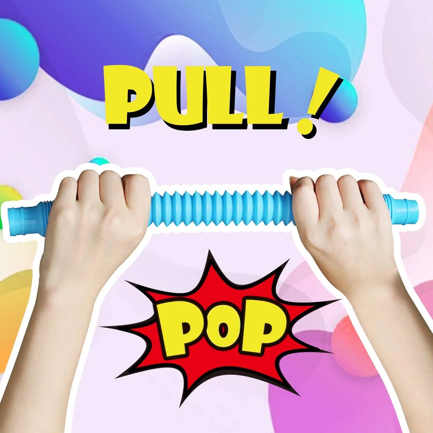 4 Pack Mini Pop Tube Sensory Fidget Toy Colorful Heavy-Duty  for Construction Building Educational Toys for Stress Autism ADHD