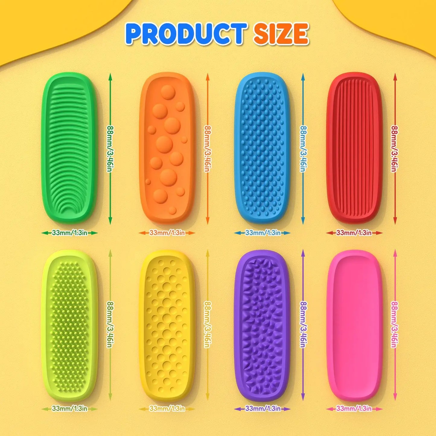 8Pcs Silicone Sensory Strip Fidget Toys Autism Decompression Calming Fidgeting For Adults Stress Desk Anxiety Relief Sensory Toy