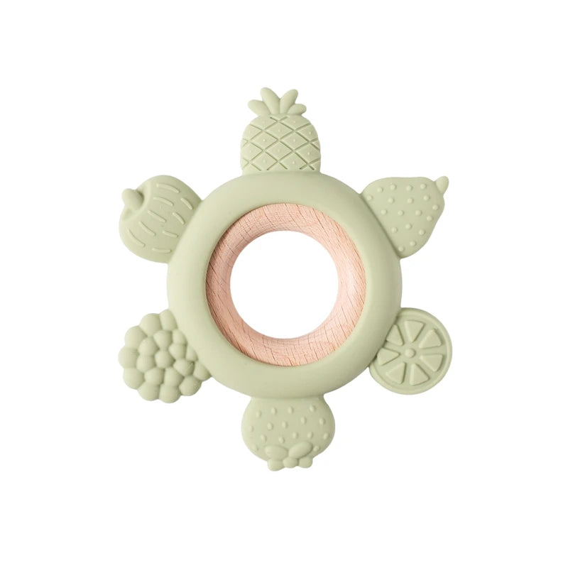 1pc Silicone Teether Food Grade Baby 0-12 Toys Teething Ring Sensory Toys for Toddlers Silicone Animal Soothing Toys Accessories